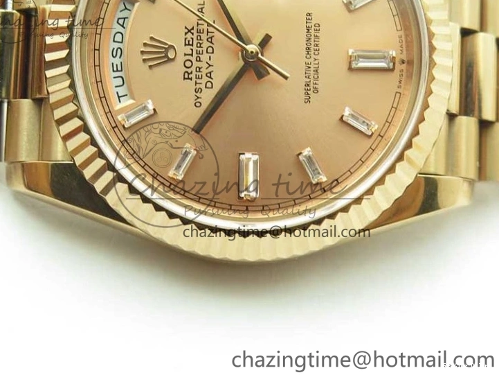 0409 Day-Date 40mm 228239 BP New Dial Version 904 RG T Crystal Markers RG Dial on RG President Bracelet A Popular 2834